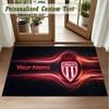Crystal Velvet Square Rug Custom NameMonaco FC Pattern Non Slip Home Floor Decor Rug