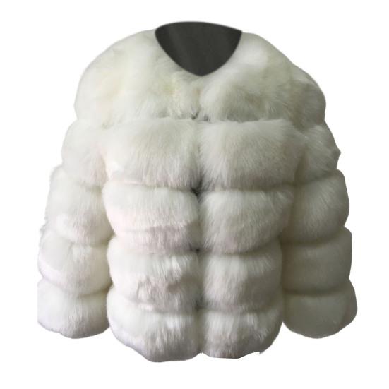 Women Winter Coat Faux Fur Thermal Sleeves Open Long Stitch Solid Color