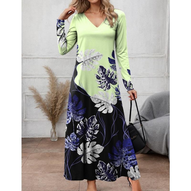 BITCED Fashion Autumn Winter Long Sleeve V-Neck Casual Dresses