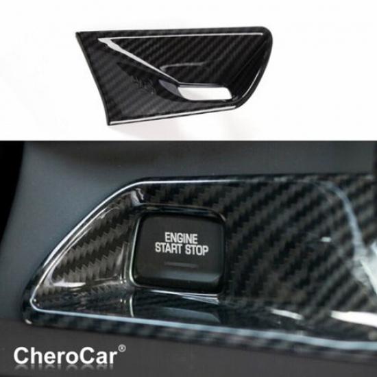 Kohlefaser Innenmotor Start Stopp Schalter Zierrahmen für Chevrolet Camaro 17+
