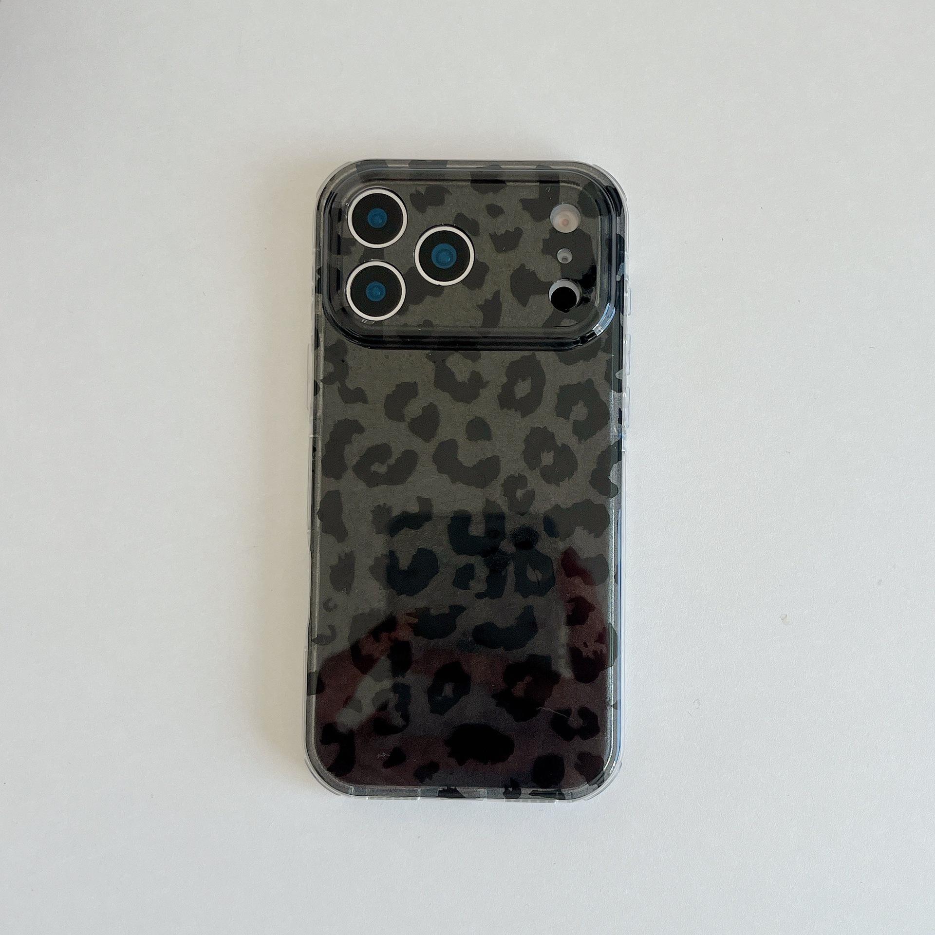 IMD Gradient Leopard Print Double Layer Apple Phone Case with Four Corner Protection, Available in Five Styles No size information