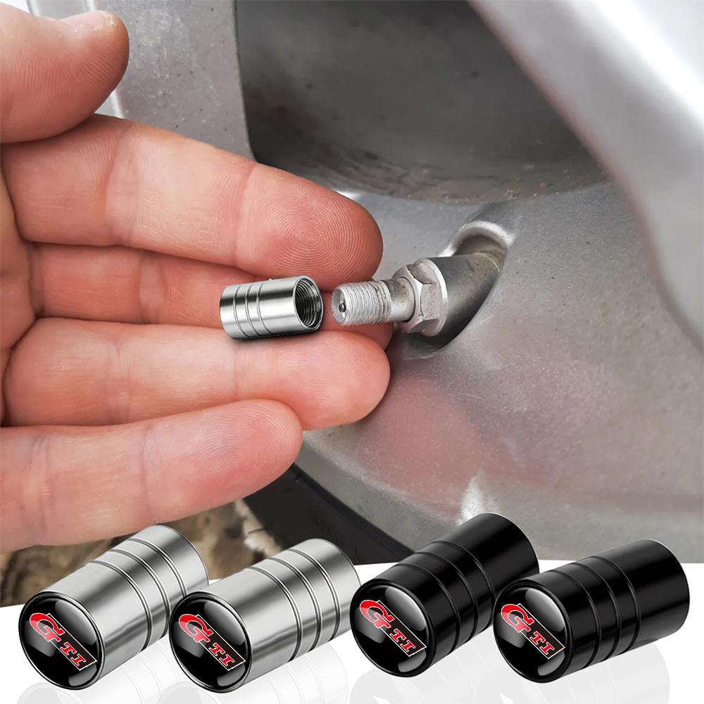 For Volkswagen N24pcs Car Wheel Tire Valve Caps Tyre Rim Stem Airdust Cover for Volkswagen VW Rline Golf 8 Jetta MK7 Beetle Polo Caddy R GTI Bora
