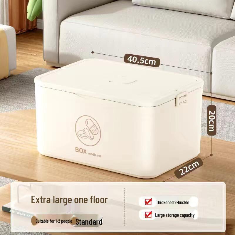 Large Multi-layer Plastic First Aid Kit & Medicine Storage Box for Household Use