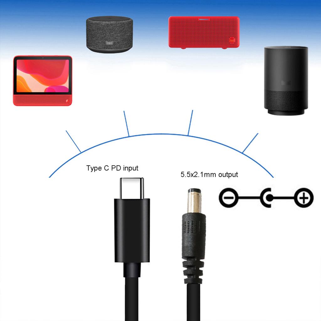 USB C Type C to 12V 5.5x2.1mm 4.0x1.7mm 3.5x1.35mm PD Trigger Power Supply Cable