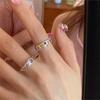 Women's French Retro Romantic Colorful Heart Zircon Adjustable Ring