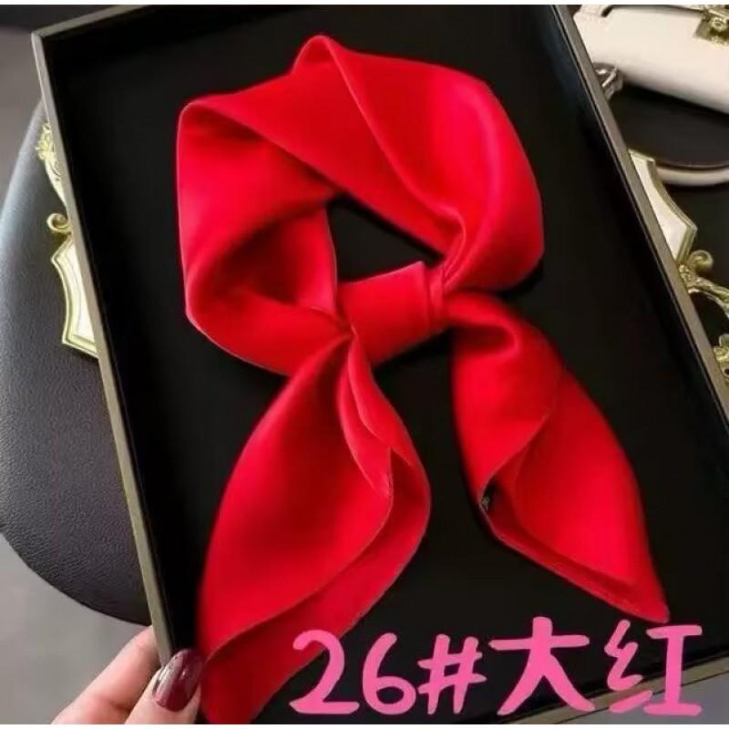 Foulard Quadrato 70cm in Raso Imitazione Seta Tinta Unita Donna Elegante Semplice Versatile per Collo Fascia Decorativa