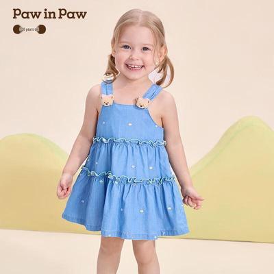 PawinPaw Cartoon Bear Baby Denim Dress