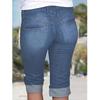 Plus Size Women's Slim Fit Elastic Cuffed Denim Bermuda Shorts
