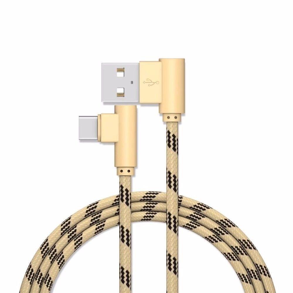 Преміальний плетенний Type C 90 градусів Прямий кут USB C Швидкісний кабель для синхронізації даних та зарядки для оптимальної продуктивності