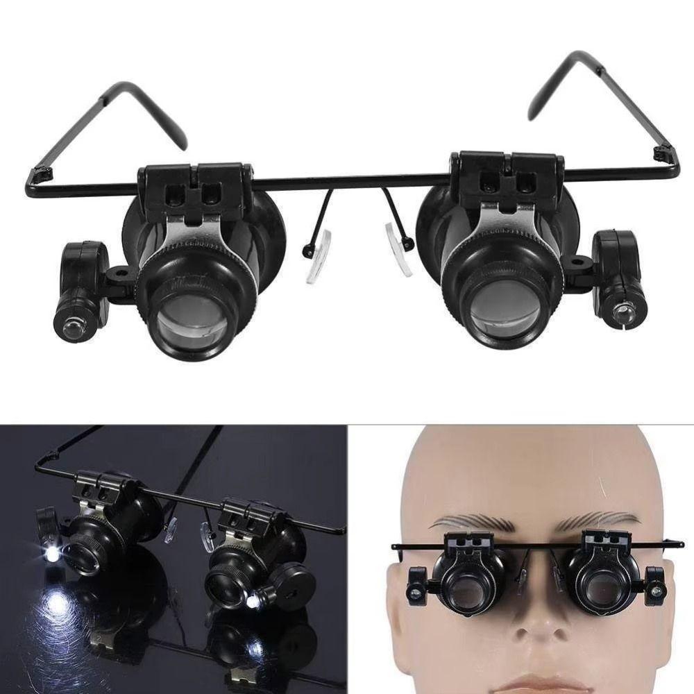 Headband Mount 20X Lens Magnifying Eyewear Jewelers Repair Wearing Magnifier Jewelry Appraisal
