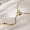 Luxury Snake Shape Zircon Adjustable Necklace For Women Gold Pvd Plated Stainless Steel Waterproof Jewelry