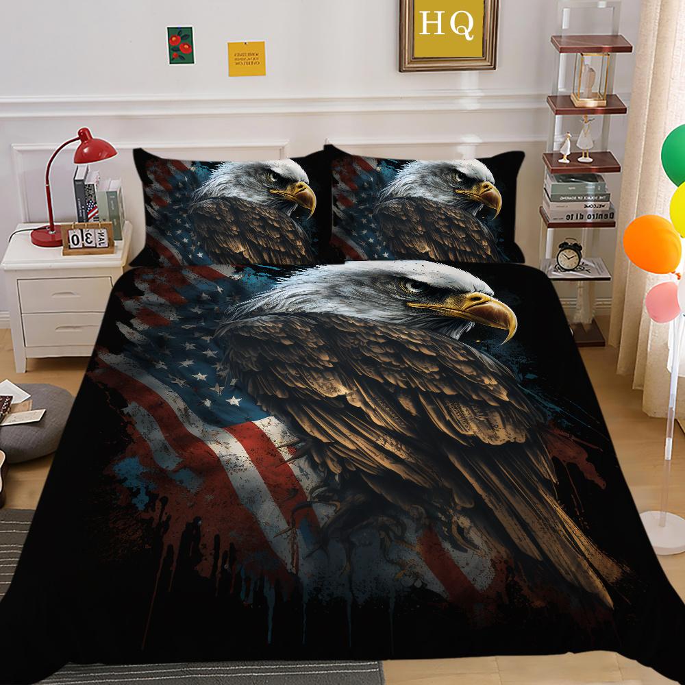 3D Eagle Printing Duvet Covers Children Teens Home Bedclothes Single Twin Bedroom Decor Polyester Bedspreads