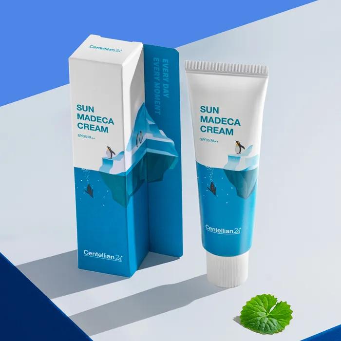 Dongkook Pharmaceutical Centellian 24 Sun Madeca Cream 50ml 1ea Cooling UV Protection Sunscreen Moisturizing Soothing Ice Tech Photoaging Bottle Grass