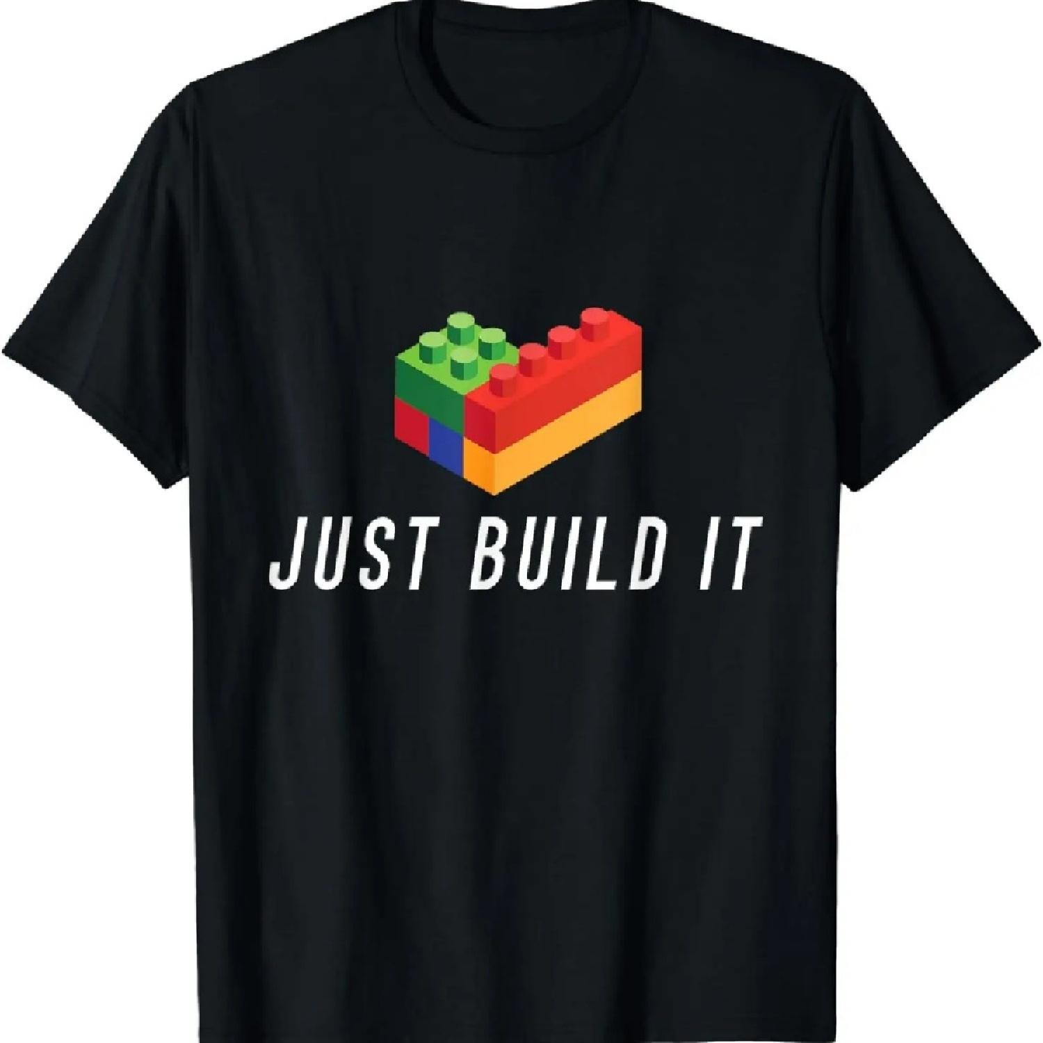 

Just Build It Building Toy Blocks Bricks Kids Play T-Shirt Graphic T Shirts Women Clothes Tops Ropa De Mujer XXXXXL чорний