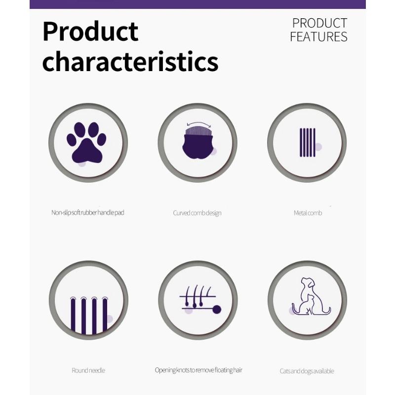 Mini Pet Face & Flea Comb - Gentle Dual-Sided Grooming Brush for Dog & Cat Facial Hair, Detangling & Flea Removal Tool