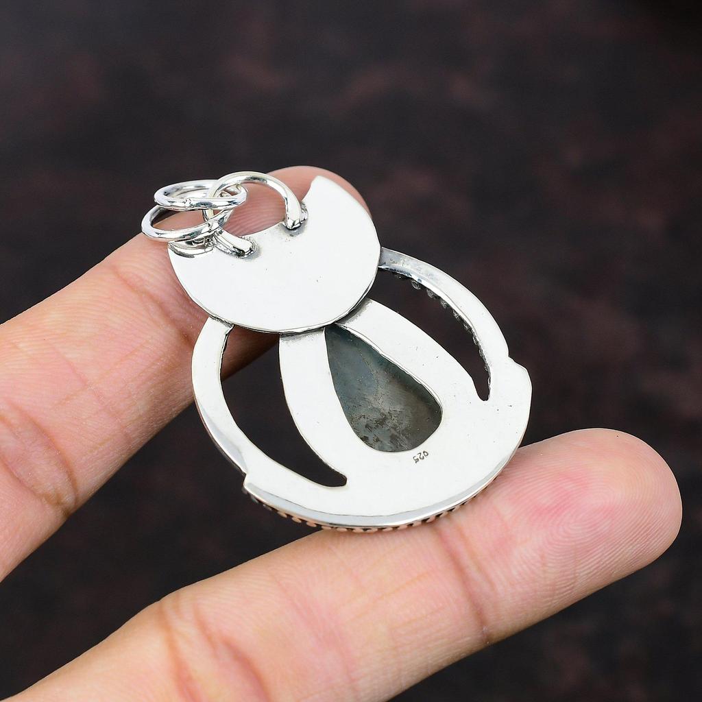 Aquamarine Pendant 925 Sterling Silver Pendant Gemstone Jewelry Designer Pendant Elegant Jewelry Gift For Mother Handmade Boho Style Jewelry