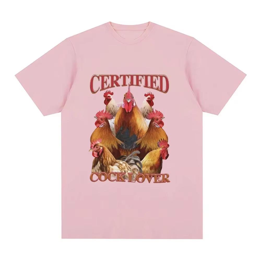 

Certified Cock Lovers T-shirt Funny Chicken Meme T-shirt Women s Casual Short Sleeved Oversized T-shirt Street Funny Clothing 4XL