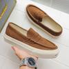 Fashion Leisure Walk Loafers New Summer Men's Casual Leather Shoes Stylish Soft Bean Shoes Low-top Man Slip on Shoes Handmade Moccasins