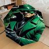 1pc Green Lantern Automatic Open/Close Umbrella Compact Folding Umbrella with 8-Rib Shaft lightweight esign, for Women/Men1153A