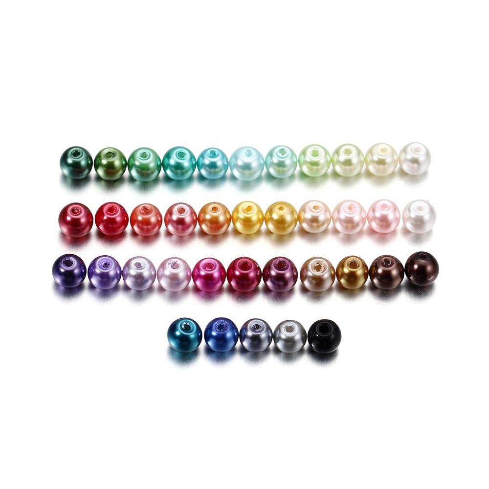 100pcs/lot 4-10mm Mixcolour Round Glass Beads Loose Beads Bracelet Earrings for DIY Jewelry Making Finding Accessories
