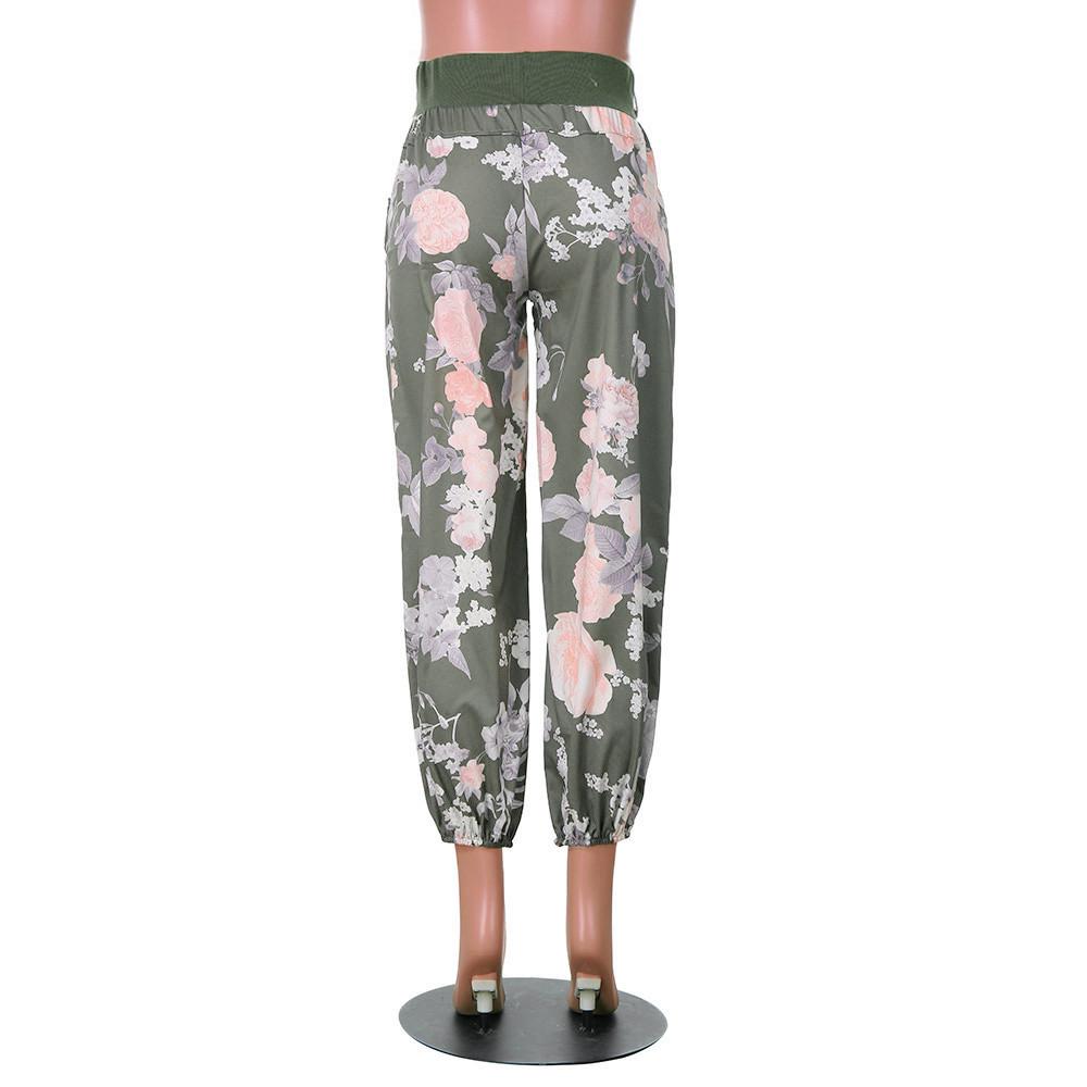 Buy Womens Ladies Floral Trousers Long 