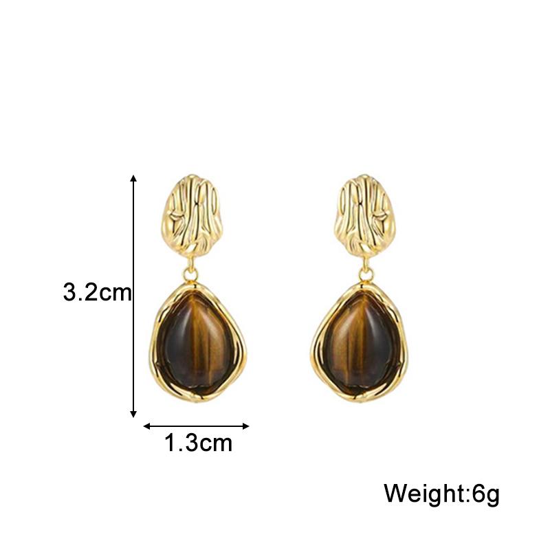 Uregelmessig Brett Maillard Vanndråpe Hengende Øredobber for Kvinner Geometrisk Anheng Øre