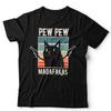 Funny Cat Lover Tee; Retro Vintage Pew Pew Graphic  Unisex Kids Unisex T-Shirt