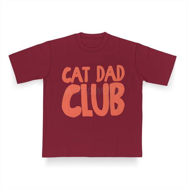 Cotton Mens Clothing Cat Dad Club Print T Shirt High Quality Cotton Male Short Sleeve Streetwear Fun Animal Kitten Tshirts