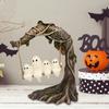 Halloween Decorations Indoor Party Decor Witch Cauldron Black Plastic Bowl Decorations White Ghost Sculptures for Garden Yard