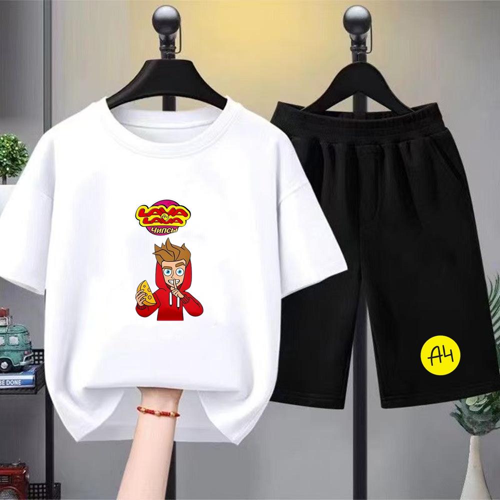 Cool Kids T-Shirt Set 2-Piece Product Boys Black Girls Red Casual Wear Short-Sleeve T-Shirt