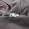 Blue Copper Turquoise Gemstone 925 Stamped Silver Jewelry Handmade Ring For Gift RR-59-45