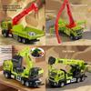 Crane Cement Pump Truck Excavator Vehicle Model Set With Alloy Front For Kids Construction Play Toys
