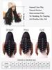Synthetic Knitted Hat Wig For Women Long Wavy 16inch Black-brown Hair Warm Soft Knitted Autumn Winter Cap Heat Resistant Wig
