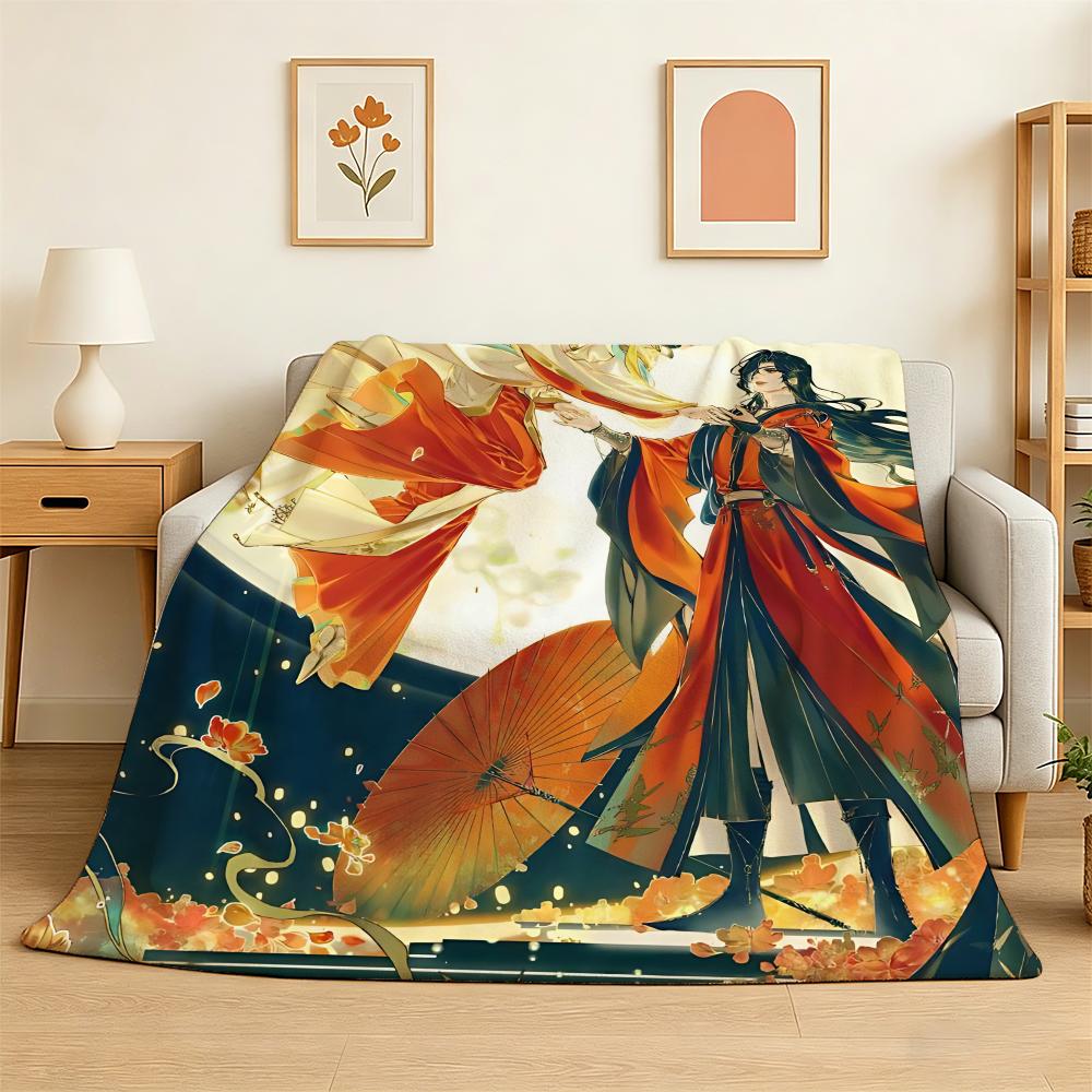 Anime Heaven Official s Blessing Throw 240g Flannel Blanket Lightweight Soft Skin-friendly Summer Thin Throw Blanket 75X95CM