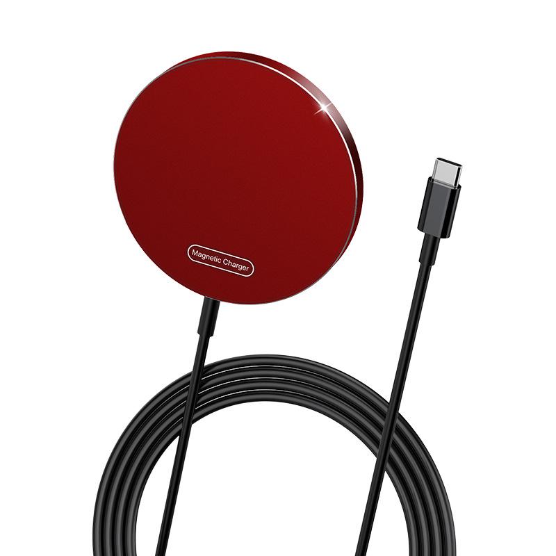 Aluminum Alloy 15W Ultra-Thin Magnetic Wireless Charger, QI Fast Charging Compatible