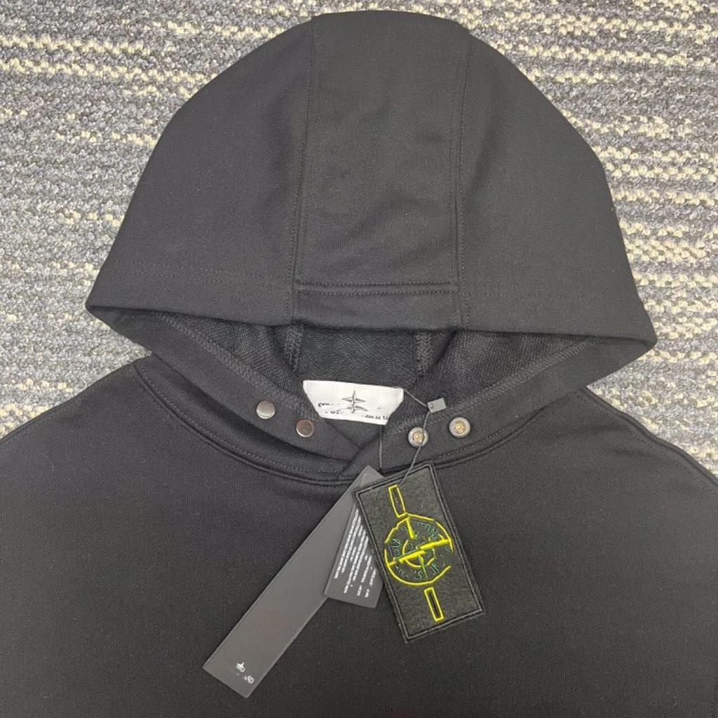 Unisex Stone Long Sleeve Hooded Loopback Sweatshirt with Badge