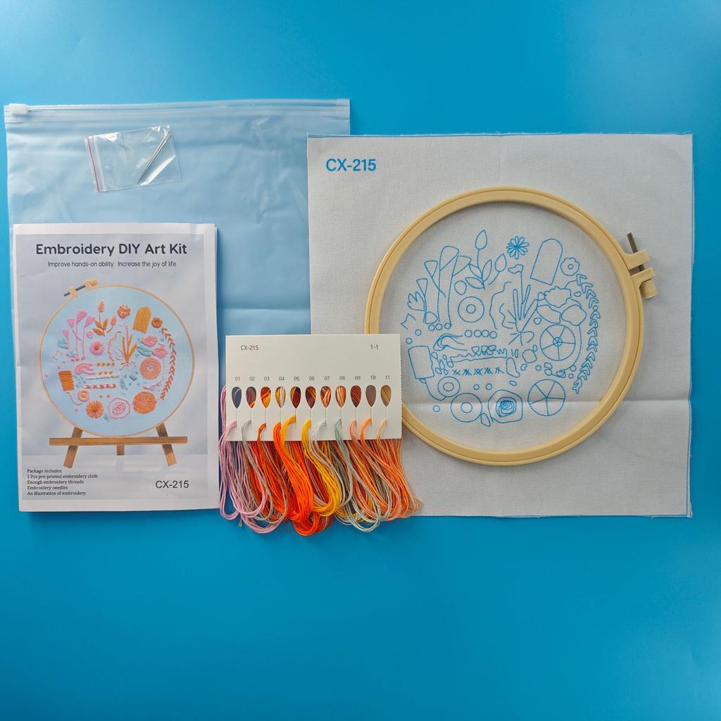 1set Beginner Embroidery Kit with English Stitch Instructions - Perfect Gift for Friends and Family