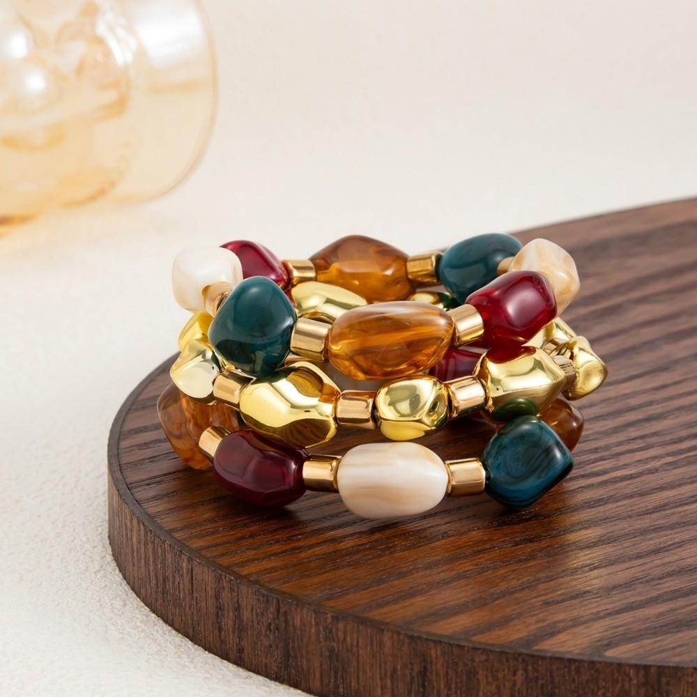 Multi Color Gradient Hue Bracelet Gradient Hue Stackable Wrist Chain  Beach Vacation