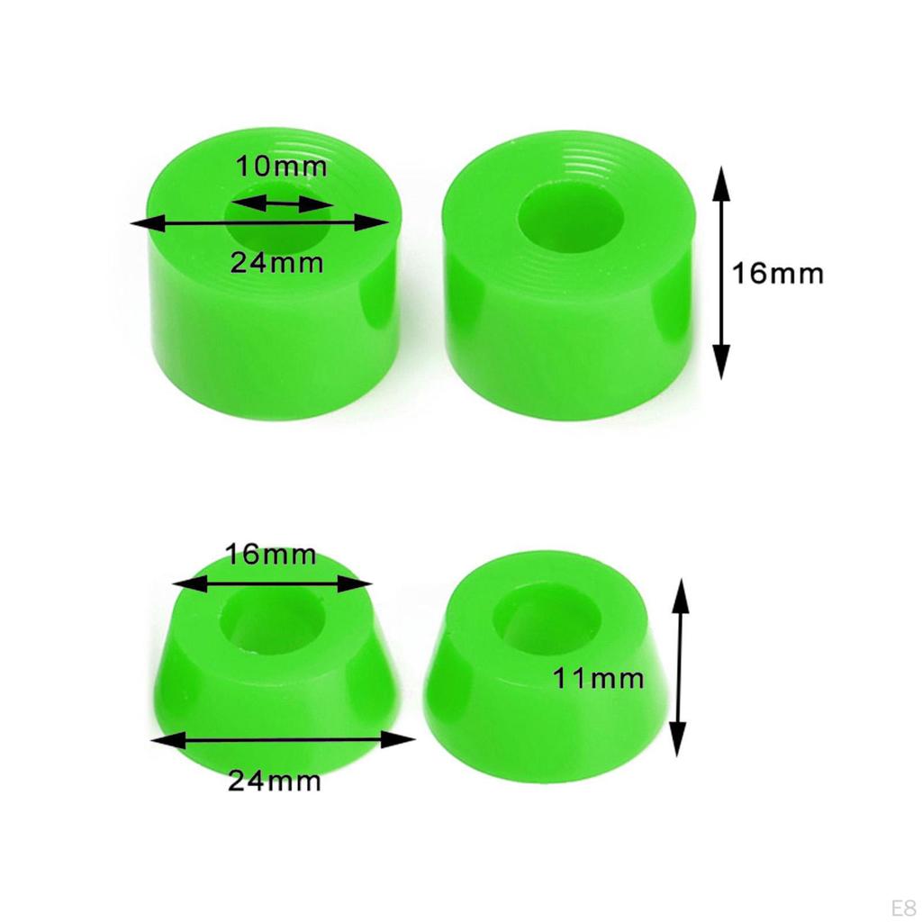 4 Pieces PU Skateboard Truck Replacement Bushing 11x16mm 7'' Trucks Bushings Longboard Rebuild Kit