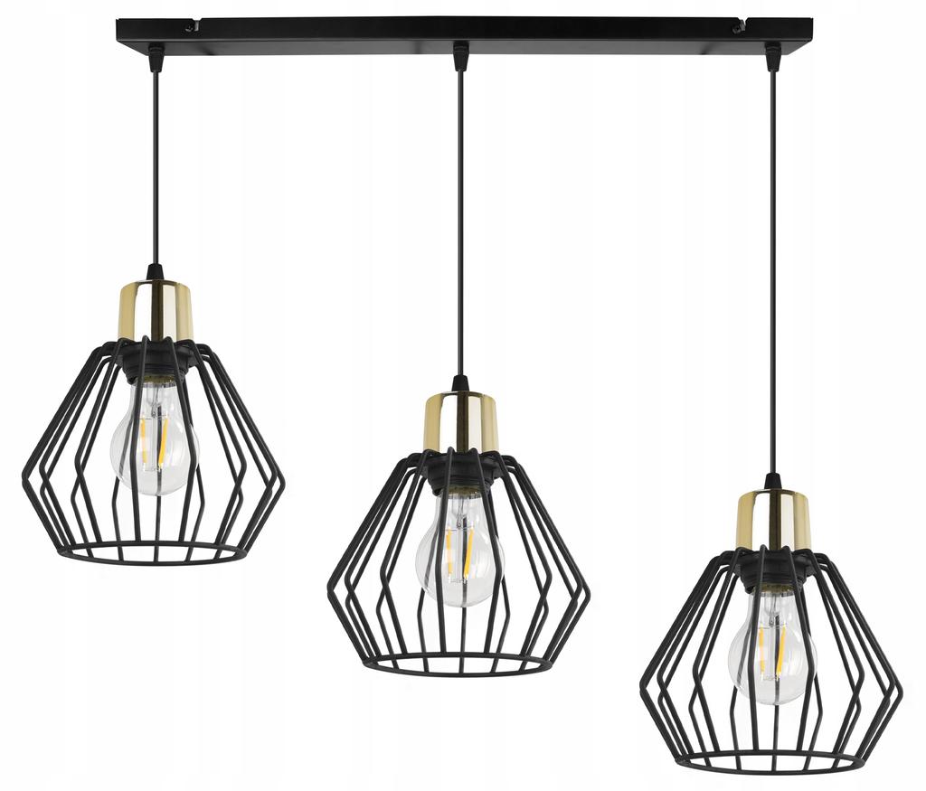 Hanging Lamp, Ceiling Chandelier, Wire Shade, Led