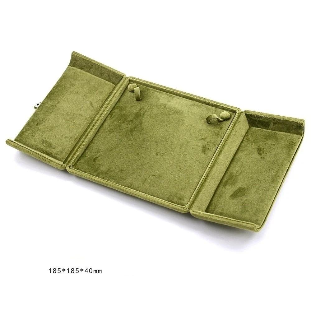 Double Door Jewelry Display Box Solid Color Rings Bearer Box Fashion Necklace Storage Box