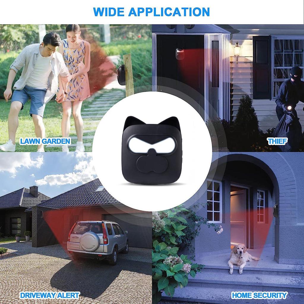 Smart Home Wireless Doorbell with Infrared Sensor and Long-Range Driveway Alarm