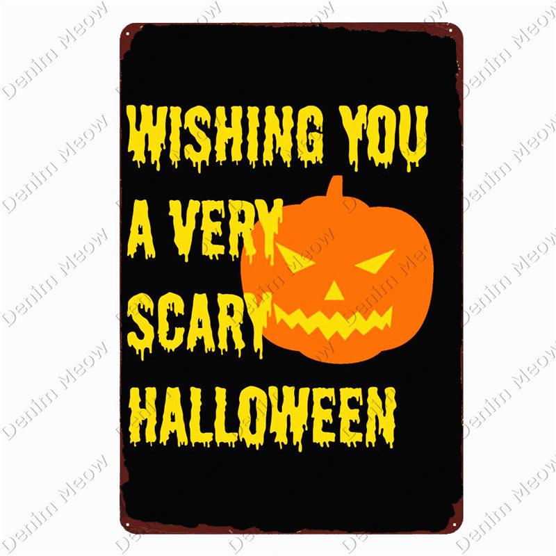 Halloween Party Poster, Happy Halloween Vintage Metal Signs, Bar, Pub, Cafe, Home Decor, Tin Painting, Tin Plate, N369