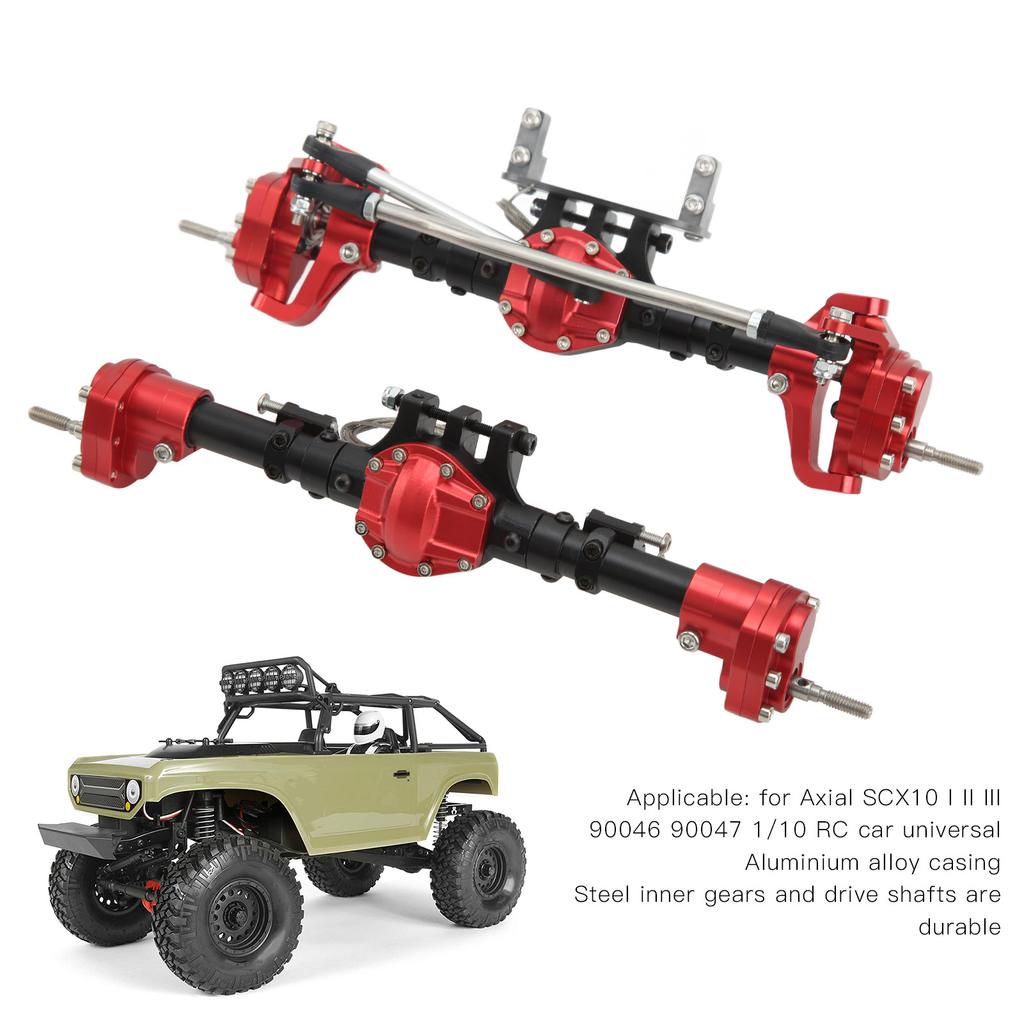 RC Axle Kit Front Rear CNC Differential Locking Axles Set for SCX10 I II III 90046 90047 1Celsius10 RC Car