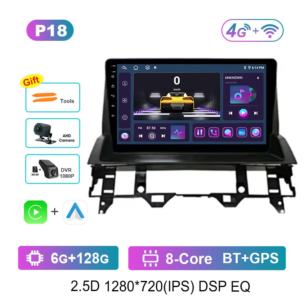 Player multimedia radio auto Android pentru Mazda 6 2002 - 2008 WiFi GPS navigație DSP stereo ecran divizat unitate principală instrumente auto
