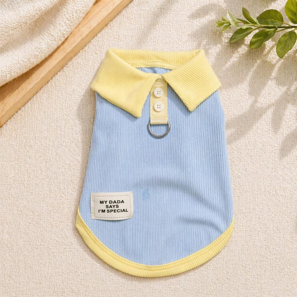 Breathable Pet Cat Dog Dress Lightweight Cat Summer Dress Cute Dog Vest For Small Dogs S-Blue Yellow Shirt