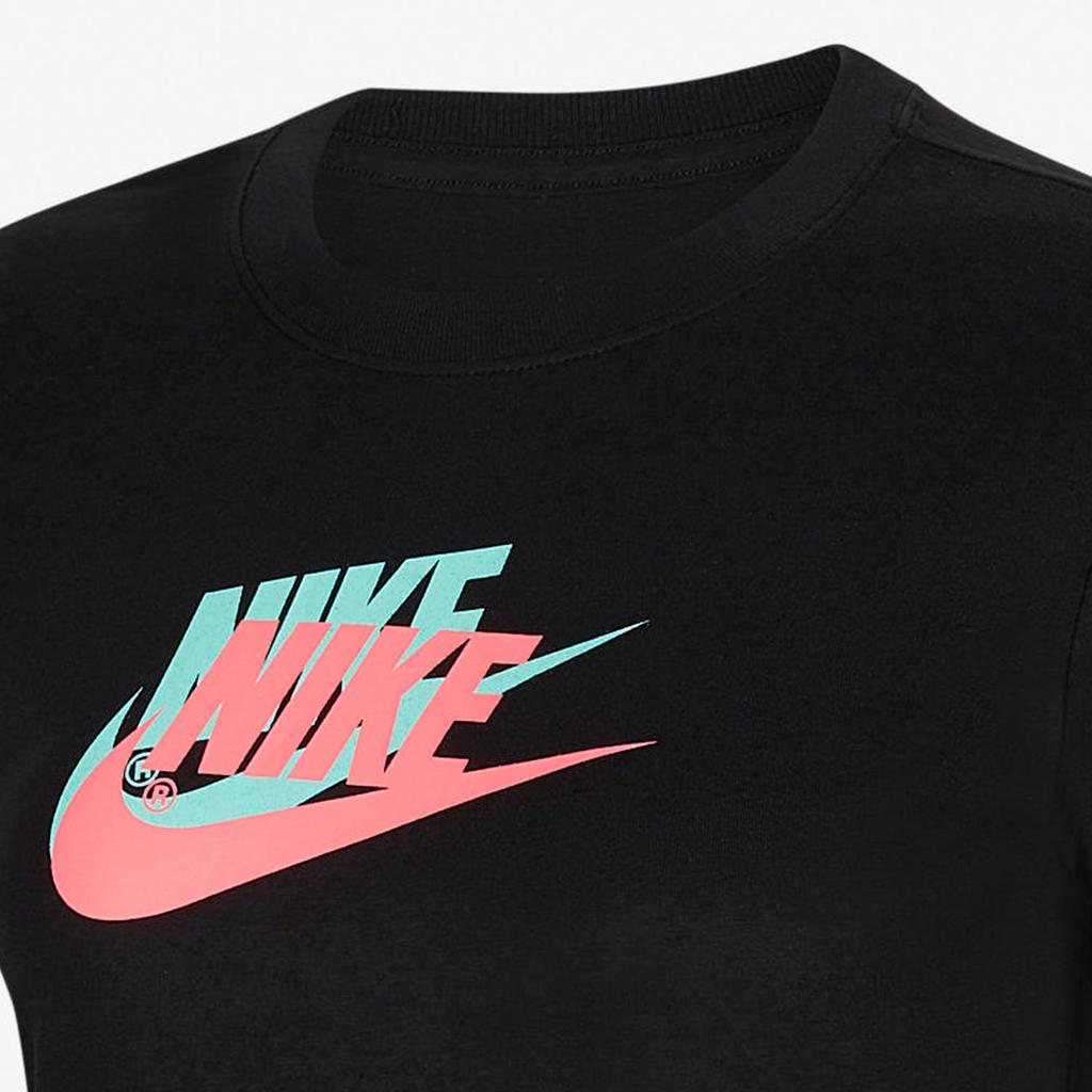 Nike American Retro Color Block Logo Print Sports Crew Neck Short Sleeve T-Shirt Women T-Shirt Black CU1093-010