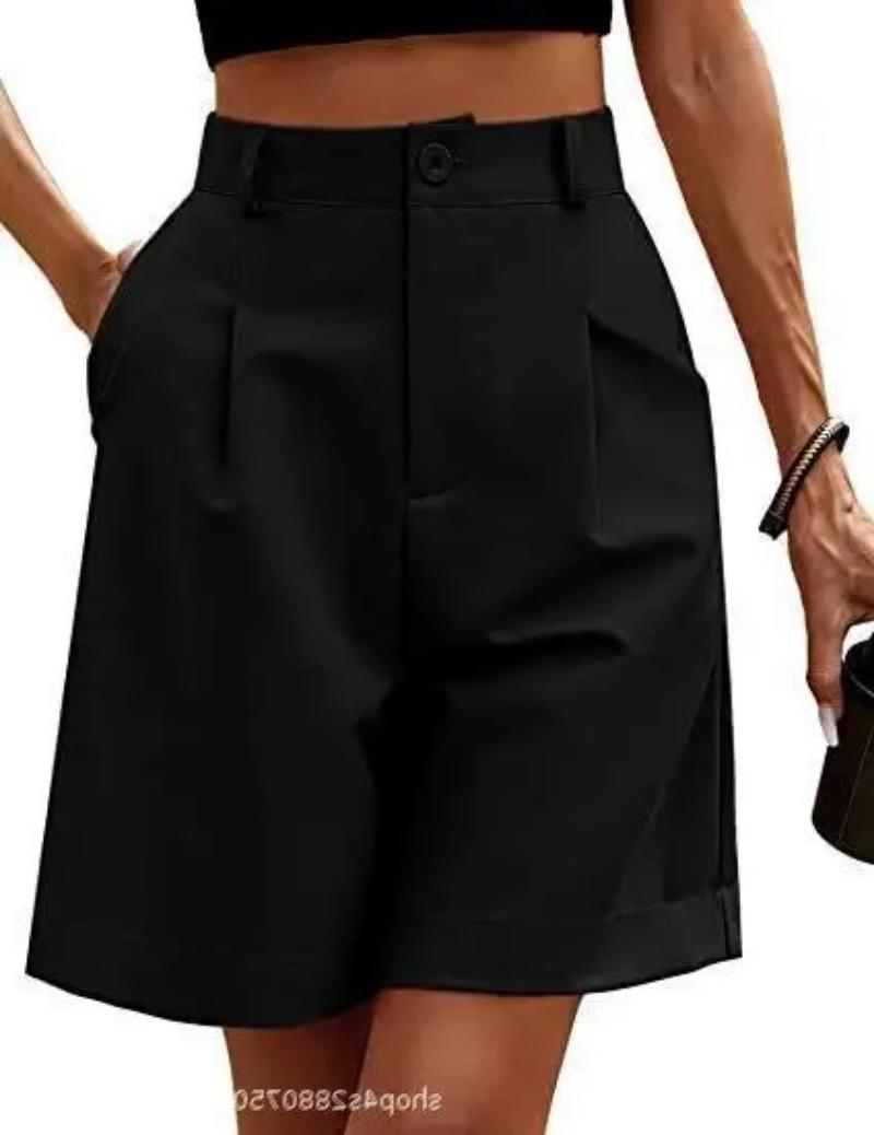 

Шорты до колена, женские повседневные шорты-бермуды Damen, эластичные шорты Weites Bein, шорты Knie Sommer Mit Taschen XXXL чёрный