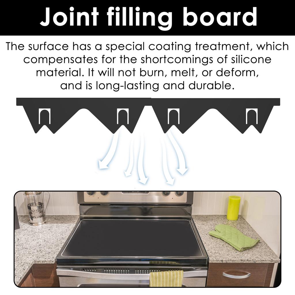 2Pcs Stove Gap Covers Stainless Steel Stove Gap Fillers Retractable Stove Counter Gap Cover Heat Resistant Stove Side Gap Covers