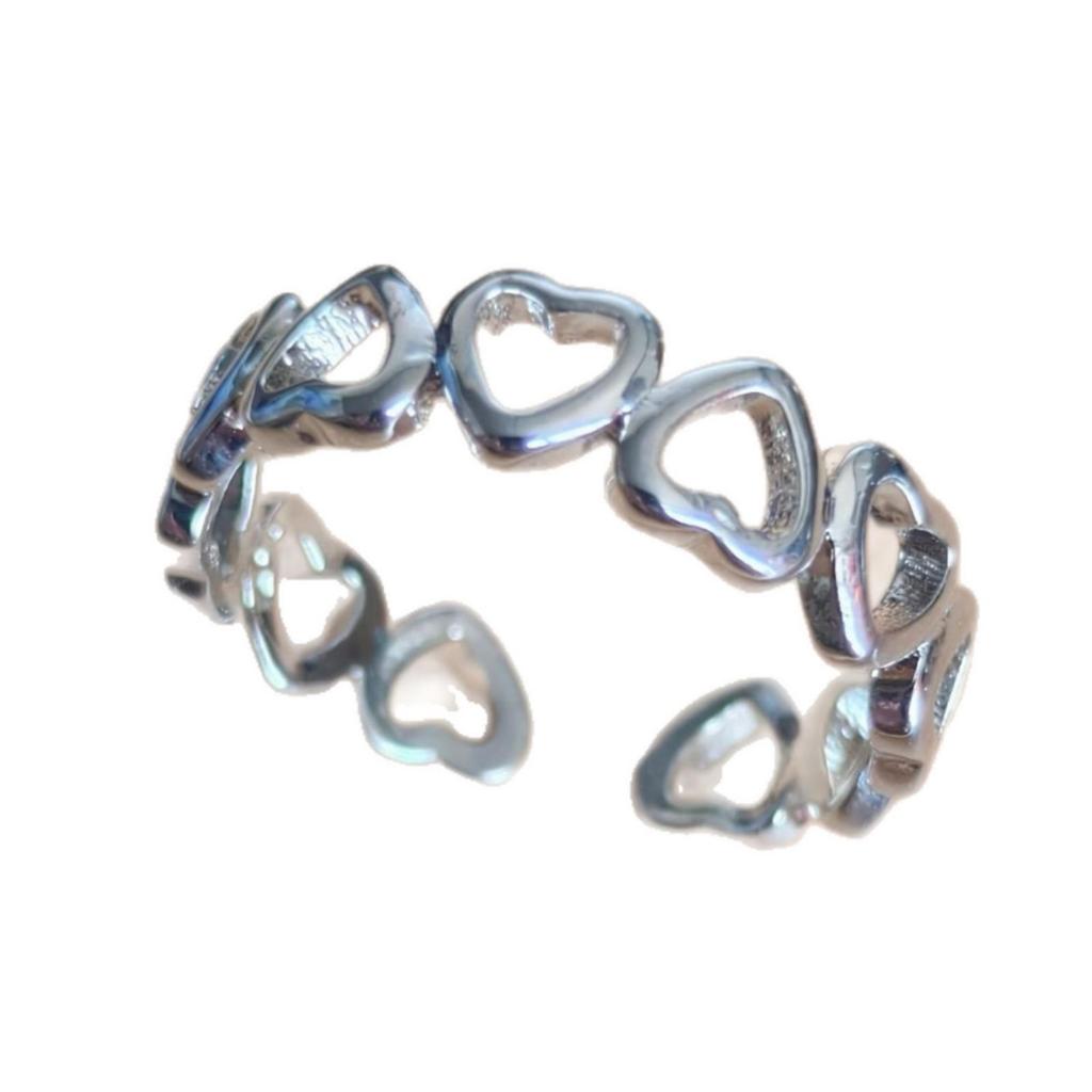 Temu Heart-to-Heart Hollowed-Out Ring: Women's Casual Style Jewelry